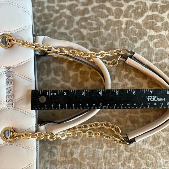 🚨3 for $15 Nine West Aurelie Carryall Handbag Quilted Design Cream Cement Color - Picture 15 of 16